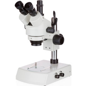 UNITED SCOPE LLC. SM-2T-V331 AmScope SM-2T-V331 7X-45X Trinocular Stereo Zoom Microscope with Dual Halogen Lights image.