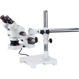 UNITED SCOPE LLC. SM-3BZ-80S AmScope SM-3BZ-80S 3.5X-90X Stereo Zoom Microscope on Boom Stand with 80-LED Light image.