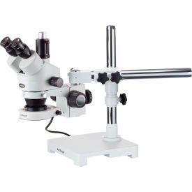 UNITED SCOPE LLC. SM-3Tx-80S AmScope SM-3TX-80S 3.5X-45X Trinocular Zoom Stereo Microscope on Boom Stand with 80-LED Light image.