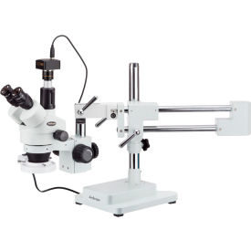UNITED SCOPE LLC. SM-4TZ-FRL-10M AmScope SM-4TZ-FRL-10M 3.5X-90X Inspection Zoom Stereo Microscope with 10MP USB Camera image.