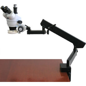 UNITED SCOPE LLC. SM-6T-FRL AmScope SM-6T-FRL 7X-45X Trinocular Articulating Zoom Microscope with Fluorescent Ring Light image.