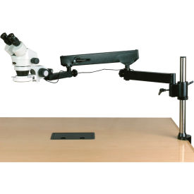 UNITED SCOPE LLC. SM-8B-144S AmScope SM-8B-144S 7X-45X Binocular Articulating Zoom Stereo Microscope with Clamp & 144-LED Light image.