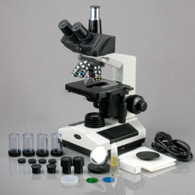 UNITED SCOPE LLC. T390A-9M AmScope T390A-9M 40X-1600X Doctor Veterinary Clinic Biological Compound Microscope with 9MP Camera image.