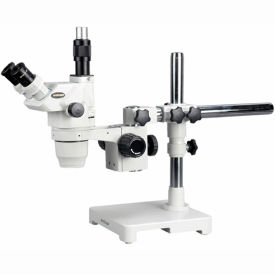UNITED SCOPE LLC. ZM-3TW3 AmScope ZM-3TW3 2X-225X Ultimate Trinocular Zoom Microscope on Single-Arm Boom Stand image.