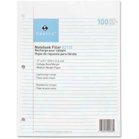 Sparco Products 82110 Sparco™ Notebook Filler Paper, 8-1/2" x 11", College Ruled, White, 100 Sheets/Pack image.