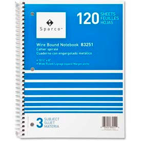 Sparco 3-Subject Notebook, 8