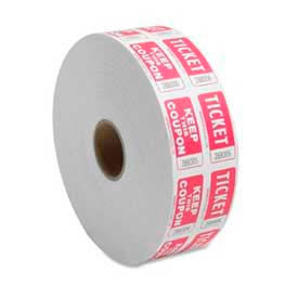 Sparco Products SPR99220 Sparco™ Double Ticket Roll, Red, 2000/Roll image.