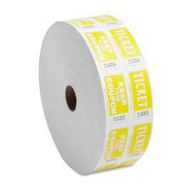 Sparco Products SPR99270 Sparco™ Double Ticket Roll, Yellow, 2000/Roll image.