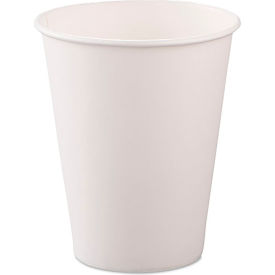 United Stationers Supply SCC378W2050 Single-Sided Poly Paper Hot Cups, 8 oz, White, 50/Bag, 20 Bags/Carton image.