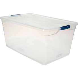United Solutions RMCC950001 Rubbermaid® Cleverstore™ Clear Latching Storage Tote w/Lid 95 Qt 29"Lx17-3/4"Wx13-1/4"H image.