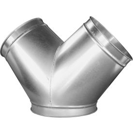 US DUCT INC RBY12R12R12R45.G18 US Duct Clamp Together Y Branch, 45 ° 12-12-12, 12" Diameter, Galvanized, 18 Gauge image.