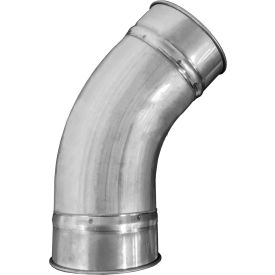 US DUCT INC RETS0345.S16 US Duct Clamp Together 45 ° Tubed Elbow 1.5 CLR, 3" Diameter, SS, 16 Gauge image.