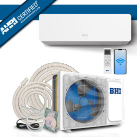 BHI SmartAir Ductless Mini Split AC & Heater Wi-fi Control 18000 BTU 25' Installation Kit White