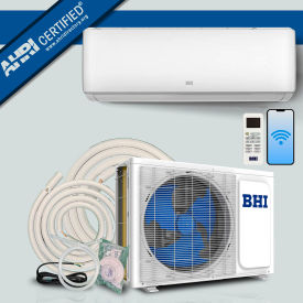 BHI Ductless Mini Split AC & Heat Pump Wi-fi Control 12000 BTU 17 SEER 115V 16' Lineset White