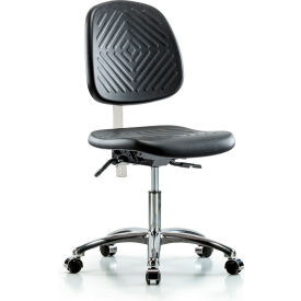 Blue Ridge Ergonomics Class 10 Polyurethane Clean Room Desk Height Chair with Mid Back Black 