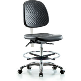 Blue Ridge Ergonomics Class 10 Polyurethane Clean Room Medium Bench Height Chair Mid Back Black 
