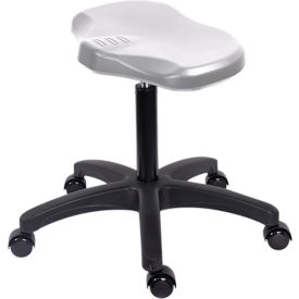 Blue Ridge Ergonomics Polyurethane Ray Stool Medium Bench Height with Casters Gray 