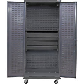 Global Industrial Configurable Mobile Drawer Cabinet 36"W x 24"D x 85"H Gray 4 Drawers 