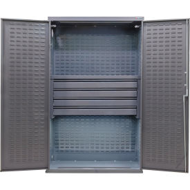Global Industrial Configurable Drawer Cabinet 48"W x 24"D x 78"H Gray 4 Drawers 