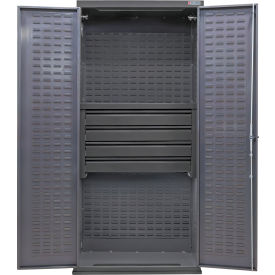 Global Industrial Configurable Electronic Locking Drawer Cabinet 36Wx24Dx78H Gray 4 Drawers 