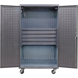 Global Industrial Configurable Electronic Lock Mobile Drawer Cabinet48W x 24D x 85HGray4 Drawers 