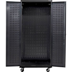 Global Industrial Configurable Mobile Charging Cabinet 36"W x 24"D x 85"H Black 