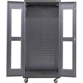 Global Industrial Configurable Clear-View Mobile Cabinet Powered 36"W x 24"D x 85"H 
