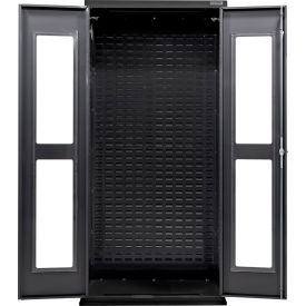 Global Industrial Configurable Clear-View Charging Cabinet 36"W x 24"D x 78"H Black 