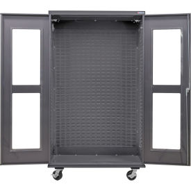 Global Industrial Configurable Clear-View Mobile Cabinet Powered 48"W x 24"D x 85"H 