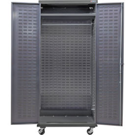 Global Industrial Configurable Mobile Wardrobe Cabinet 36"W x 24"D x 85"H Gray 