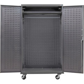 Global Industrial Configurable Electronic Locking Wardrobe Cabinet 48"W 48"W x 24"D x 85"H Gray 