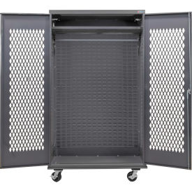 Global Industrial Configurable Ventilated Mobile Wardrobe Cabinet 48"W x 24"D x 85"H Gray 