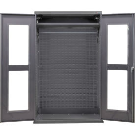 Global Industrial Configurable Clear-View Wardrobe Cabinet 48"W x 24"D x 78"H Gray 