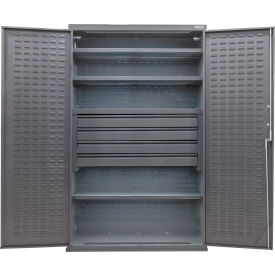Global Industrial Configurable Drawer Cabinet 48"W x 24"D x 78"H Gray 4 Shelf 4 Drawers 