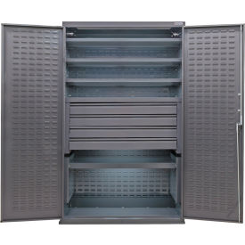 Global Industrial Configurable Drawer Cabinet 48"W x 24"D x 78"H Gray 5 Shelf 4 Drawers 