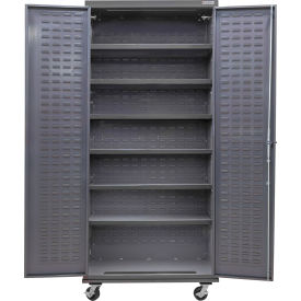 Global Industrial Configurable Mobile Shelf Cabinet 36"W x 24"D x 85"H Gray 6 Shelf 