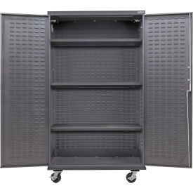Global Industrial Configurable Mobile Shelf Cabinet 48"W x 24"D x 85"H Gray 3 Shelf 