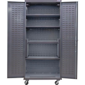 Global Industrial Configurable Mobile Charging Cabinet 36"W x 24"D x 85"H 4 Shelves 
