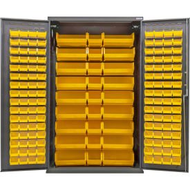 Global Industrial Configurable Cabinet Powered 48"W x 24"D x 78"H 150 Yellow Bins 