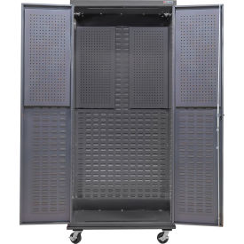 Global Industrial Configurable Mobile Pegboard Cabinet 36"W x 24"D x 85"H Gray 