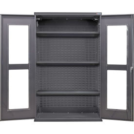 Global Industrial Clear-View Configurable Shelf Cabinet 48"W x 24"D x 78"H Gray 3 Shelf 