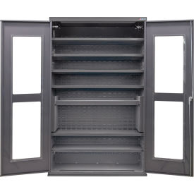 Global Industrial Clear-View Configurable Shelf Cabinet 48"W x 24"D x 78"H Gray 7 Shelf 