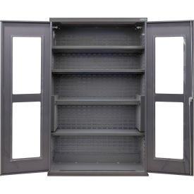 Global Industrial Clear-View Configurable Charging Cabinet 48"W x 24"D x 78"H 4 Shelves 