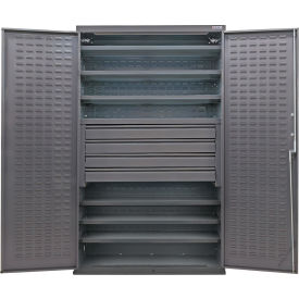Global Industrial E-Lock Configurable Drawer Cabinet 48Wx24Dx78H Gray 6 Shelf 4 Drawers 