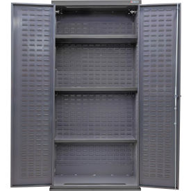 Global Industrial E-Lock Configurable Shelf Cabinet 36"W x 24"D x 78"H Gray 3 Shelf 