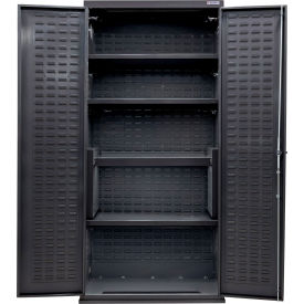 Global Industrial E-Locking Configurable Charging Cabinet 36"W x 24"D x 78"H Black 4 Shelf 