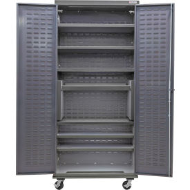 Global Industrial E-Locking Configurable Mobile Charging Cabinet 36"W x 24"D x 85"H 7 Shelves 