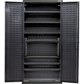 Global Industrial E-Locking Configurable Charging Cabinet 36"W x 24"D x 78"H Black 7 Shelf 