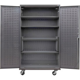 Global Industrial E-Locking Configurable Mobile Charging Cabinet 48"W x 24"D x 85"H 4 Shelves 