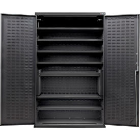 Global Industrial E-Locking Configurable Charging Cabinet 48"W x 24"D x 78"H Black 7 Shelf 
